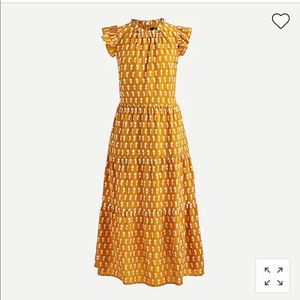 EUC J Crew Tiered cotton voile dress in floating sunflowers XXL